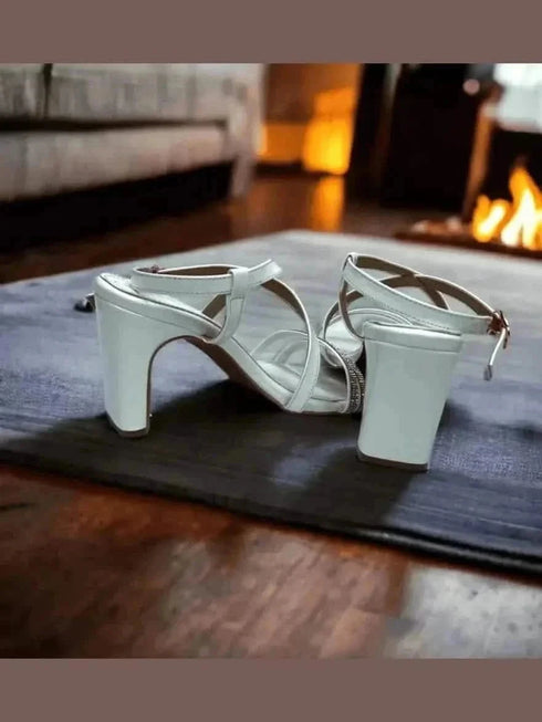 Womens Solid White Heels